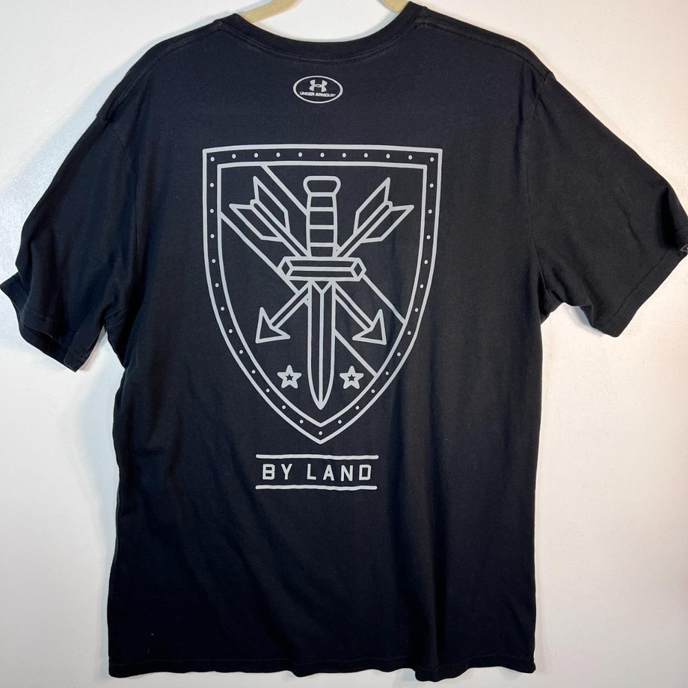 Under Armour Freedom Graphic T-Shirt Large Black By Land HeatGear Loose Fit Tee
